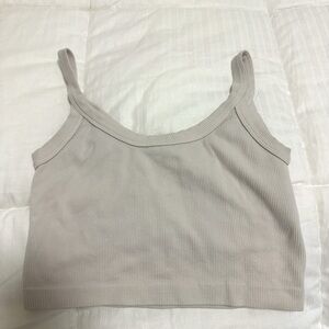 Stradivarius faded white crop top